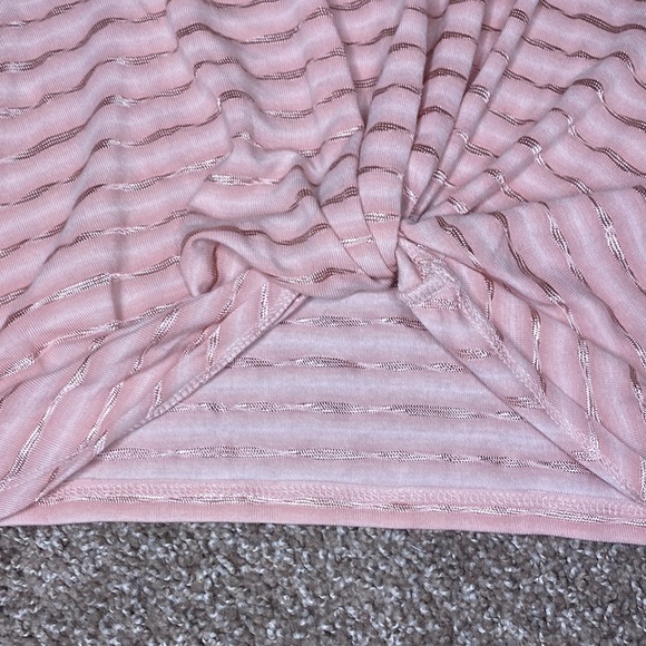 Candie’s Pink Striped Knotted Short Sleeve - Picture 3 of 6